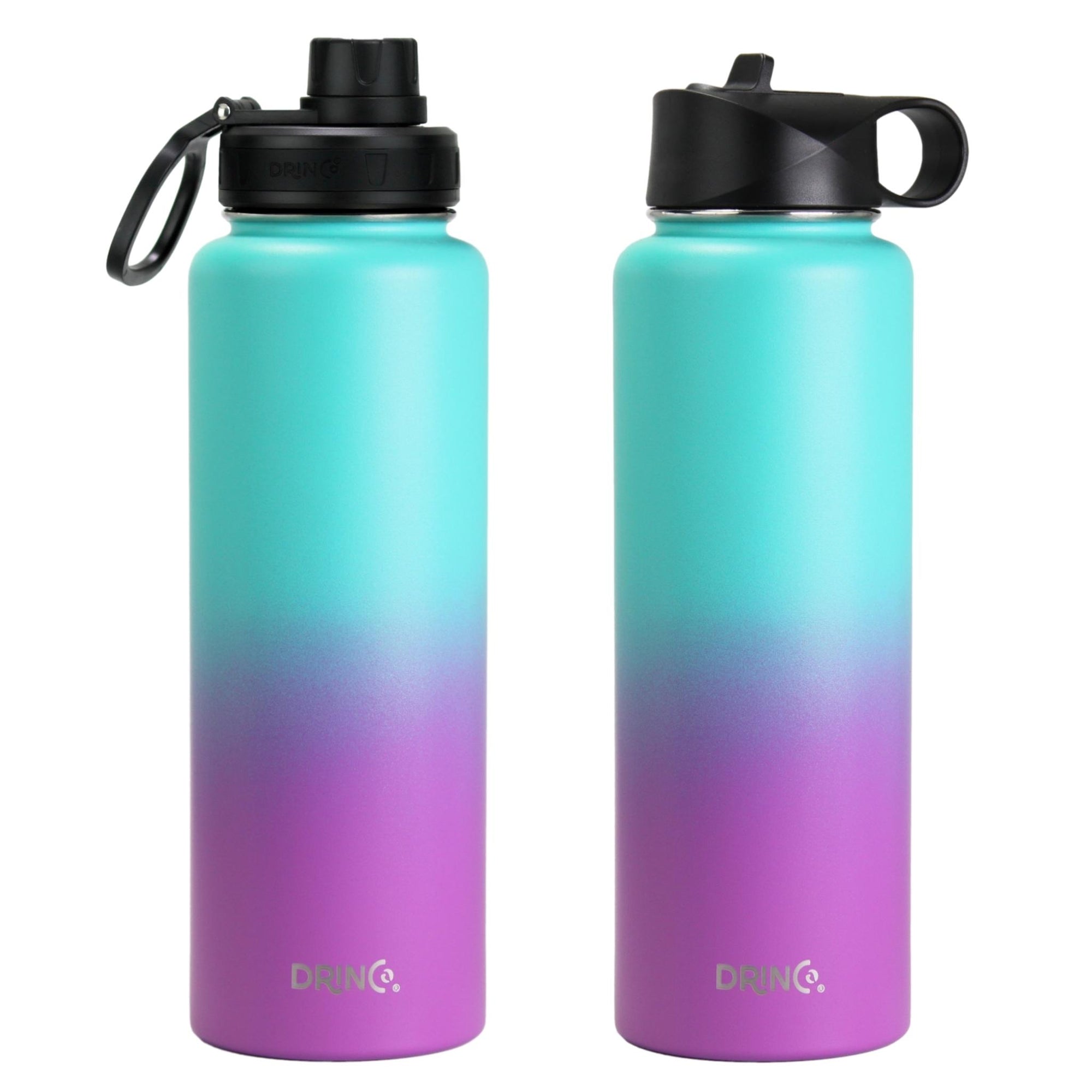 DRINCO® 40oz Stainless Steel Sport Water Bottle - Ombre Fuschia Teal